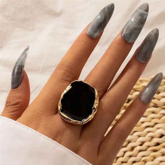 Bague Boho Pierre Noire