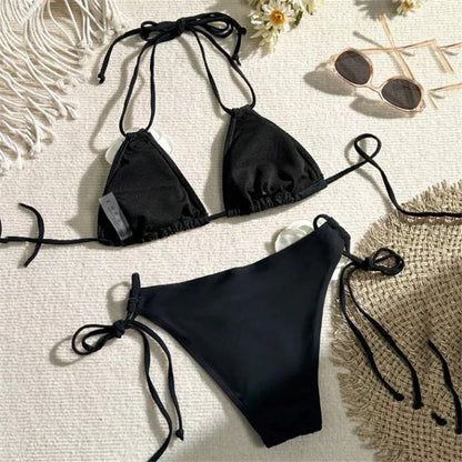 Bikini fleuri sexy femme à lacets