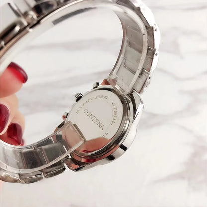 Montre à quartz pour femme avec bracelet en acier inoxydable