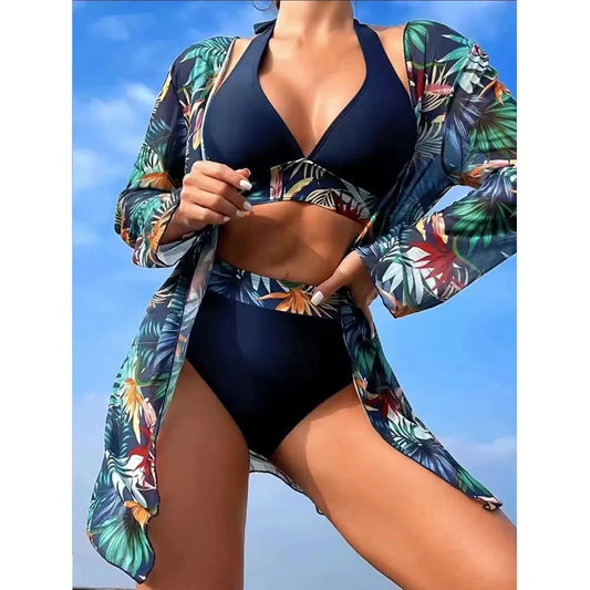 Bikini trois pièces femme avec couverture